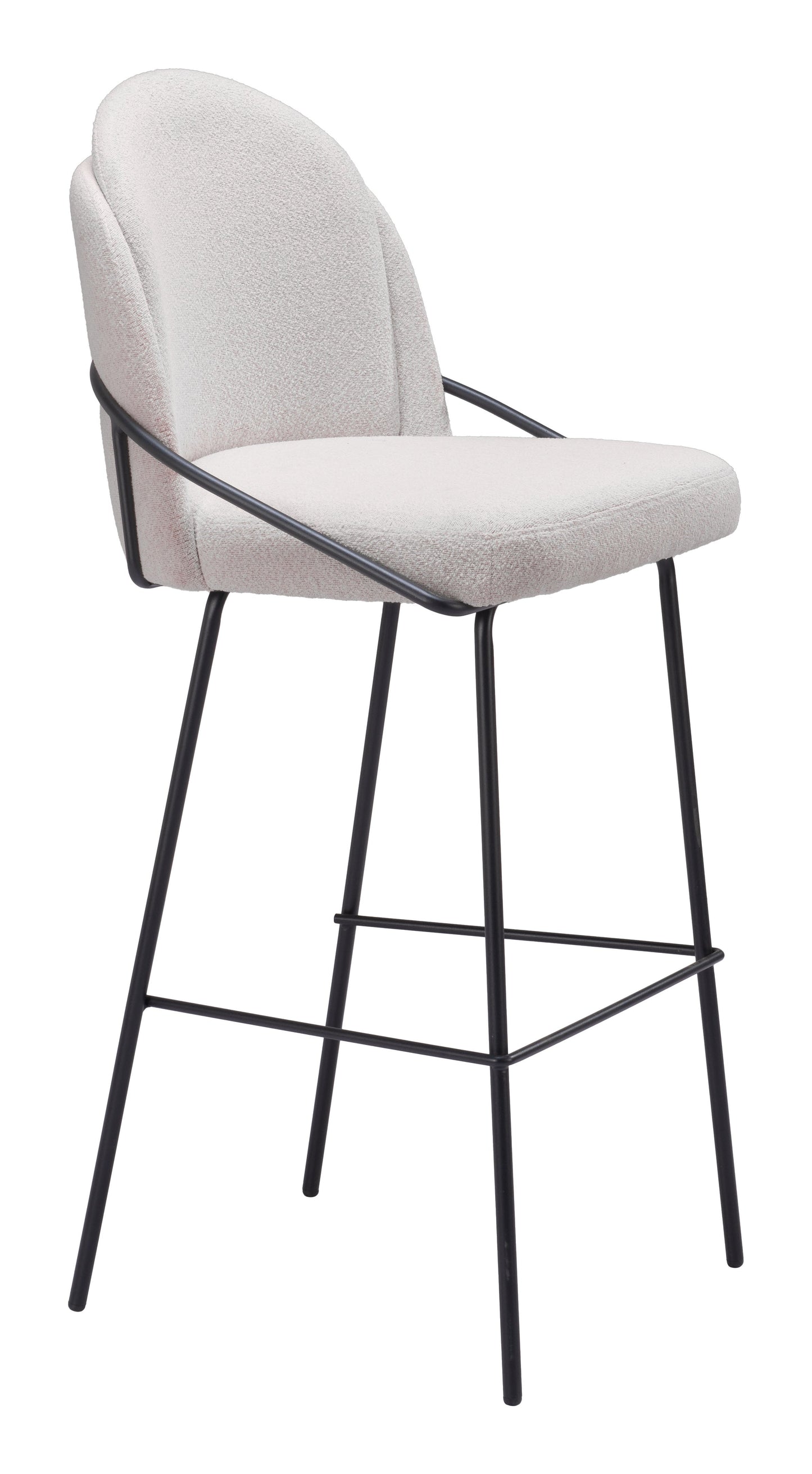 Jambi Ivory Fabric Barstool (Set of 2)