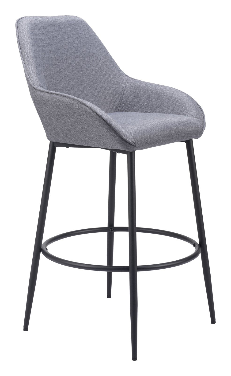 Zuo Modern Vila Grey Performance Fabric Barstool (Set of 2)