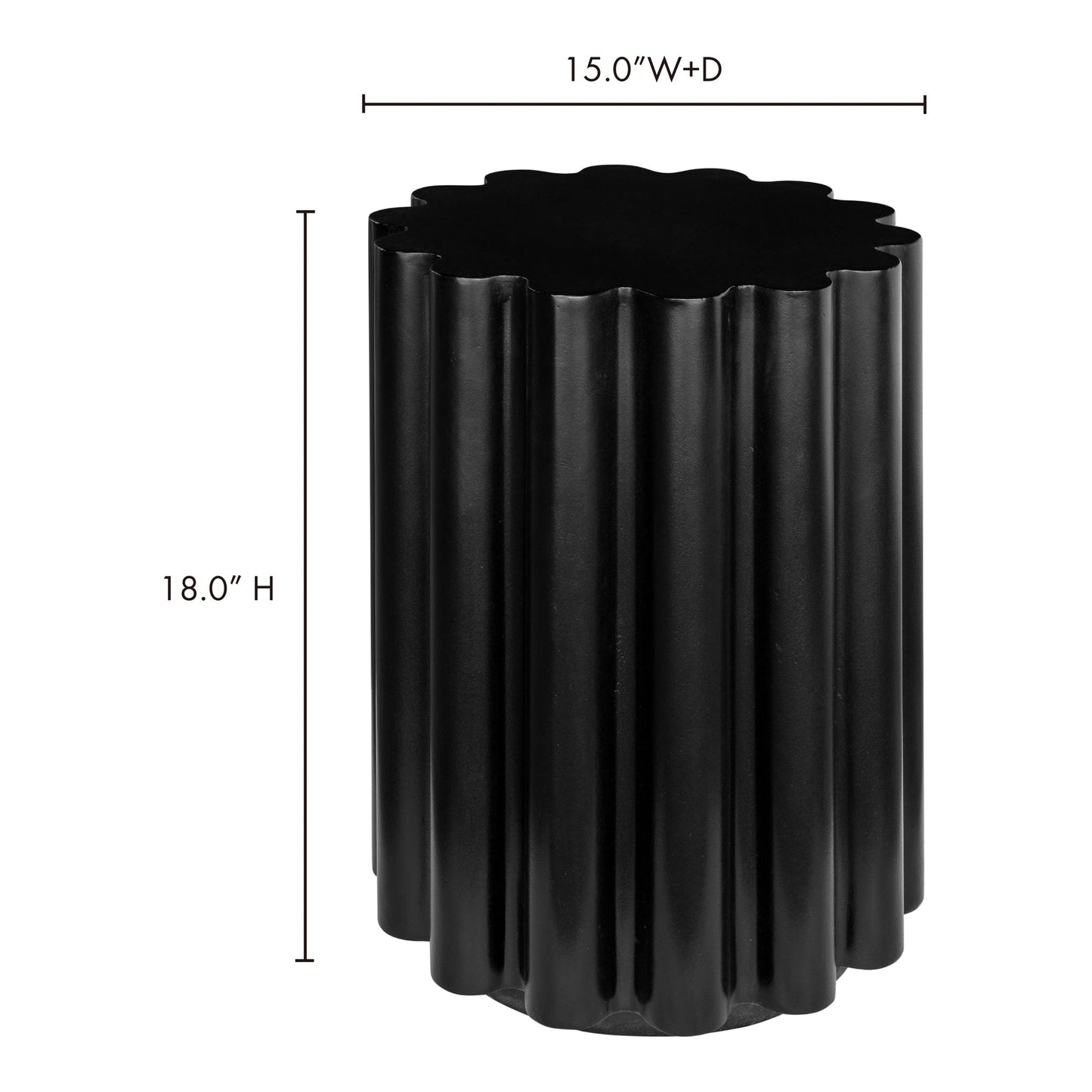 Taffy Contemporary Black Concrete Stool Side Table Moe' Home