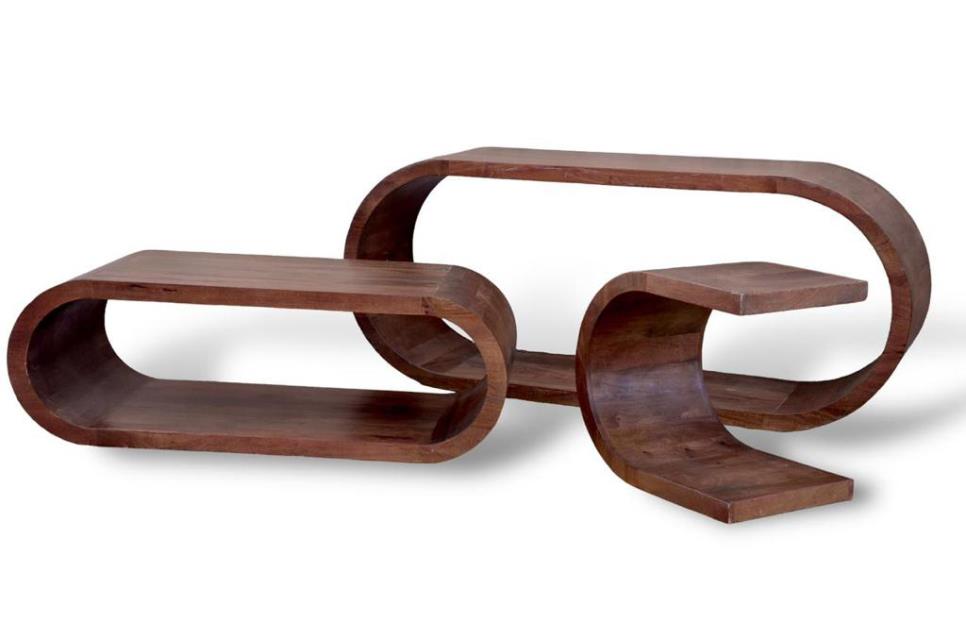 Yareli Geometric Wood Console Table-Console Tables-LOOMLAN-LOOMLAN