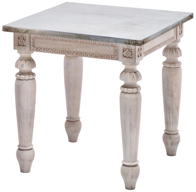 LOOMLAN Tatum Square Wood Grey Lamp Table
