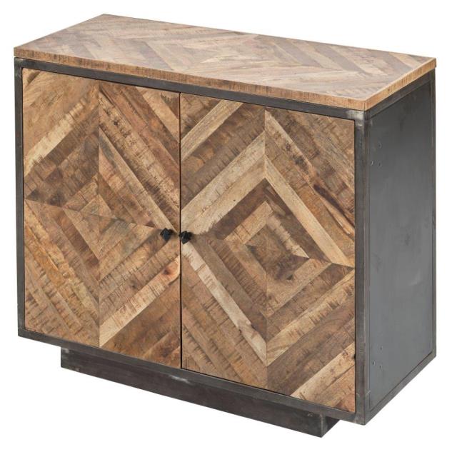 Munro 2 Door Accent Cabinet Reclaimed Wood Metal