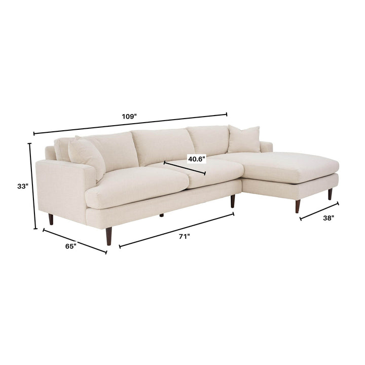 Martha Right Sectional Sofa - Beach Alabaster