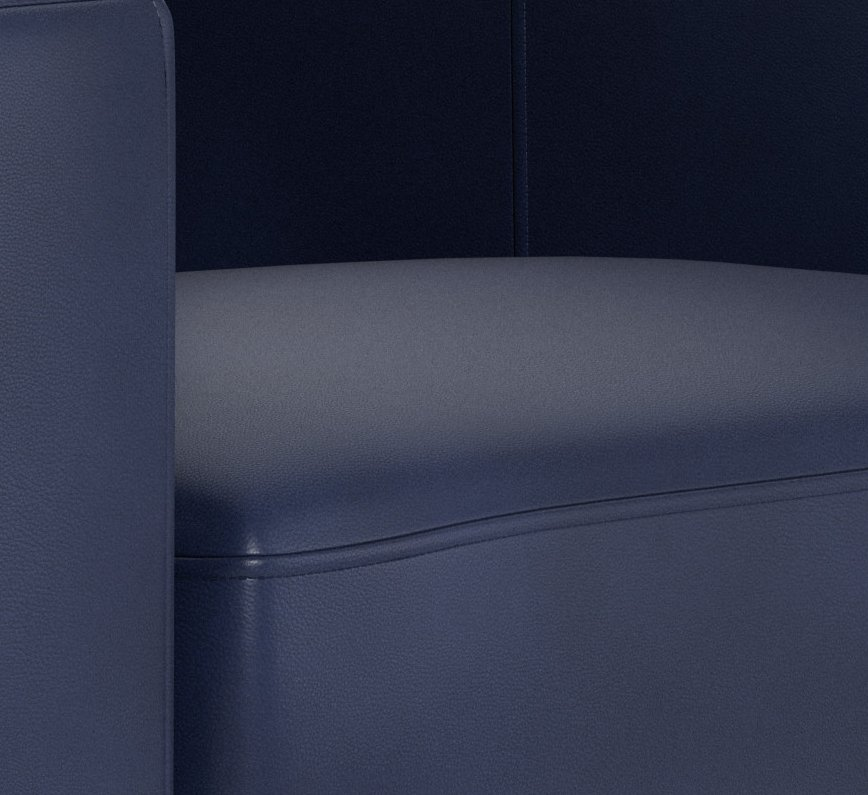 Uptown Sebastian Waverly Modern Leather Couch With Track Arms