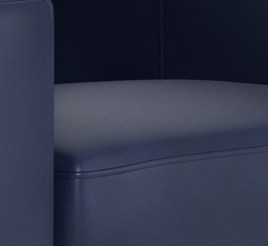 Uptown Sebastian Modern Leather Loveseat With Track Arms