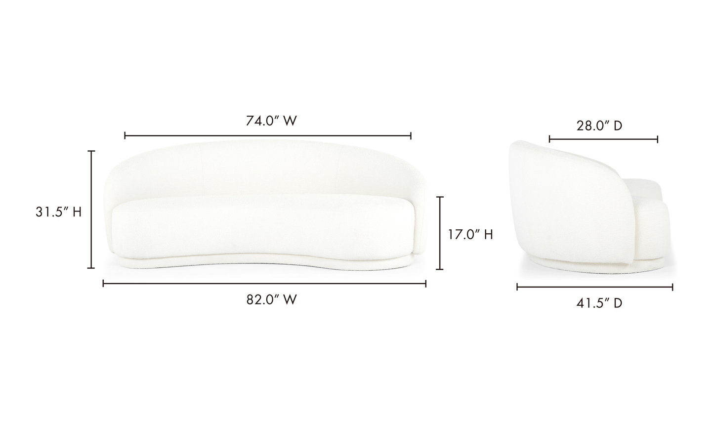 Moe's Home Excelsior Sofa Cream Collection