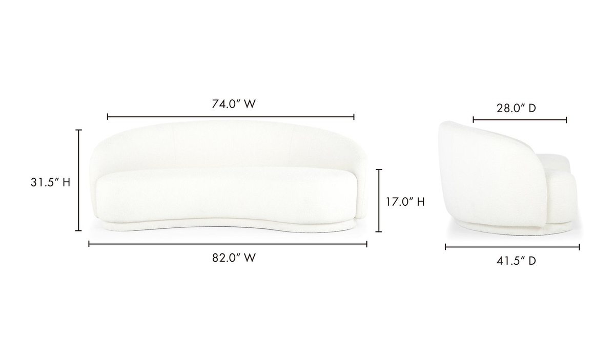 Moe's Home Excelsior Sofa Cream Collection