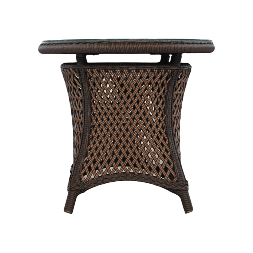 Lloyd Flanders Grand Traverse Outdoor Round End Table Glass
