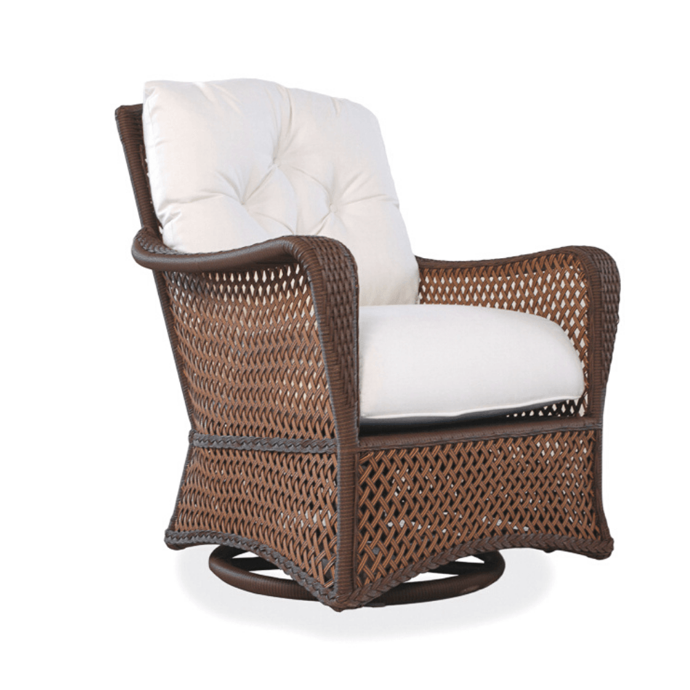 Grand Traverse Patio Swivel Glider Lounge Chair With Sunbrella Cushions Outdoor Accent Chairs LOOMLAN By Lloyd Flanders
