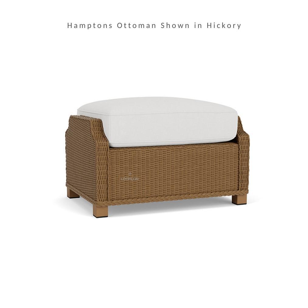 Hamptons Outdoor Furniture Wicker Large Ottoman Outdoor Ottomans LOOMLAN By Lloyd Flanders