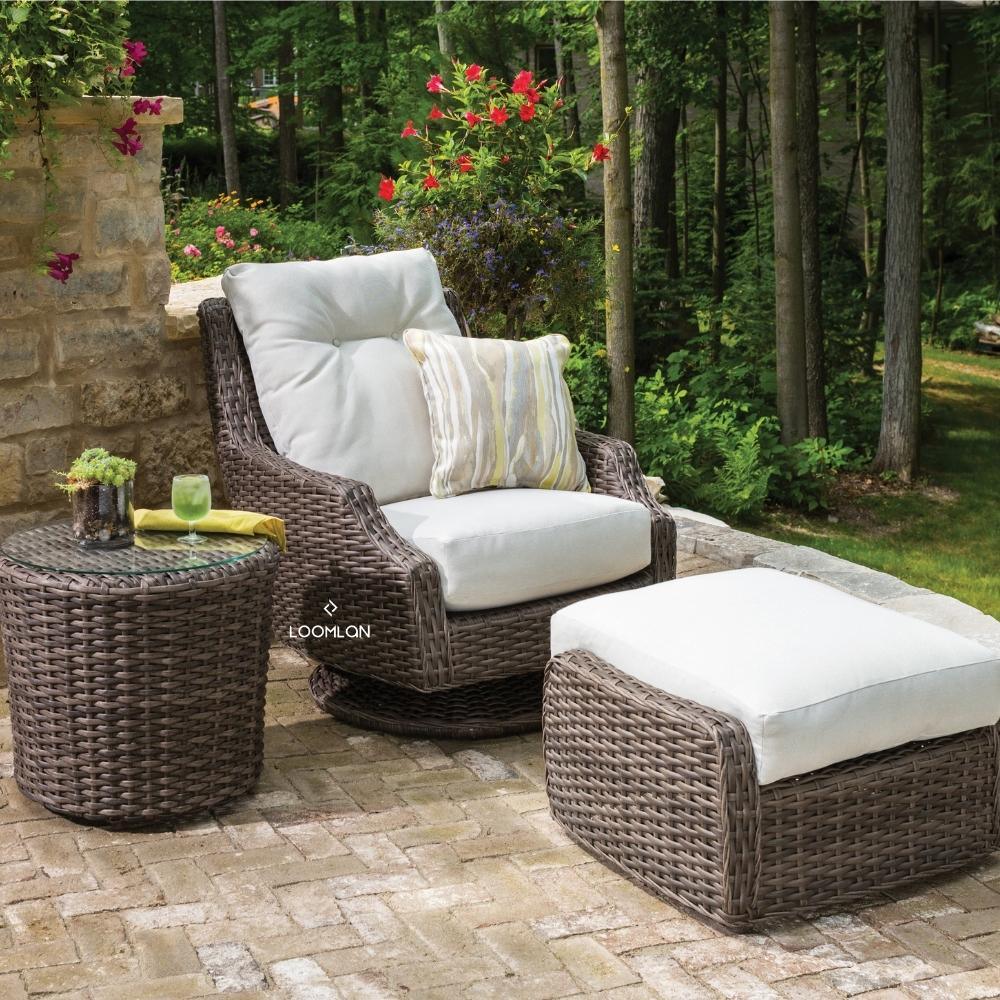 Lloyd Flanders Largo Round End Table All Weather Wicker Furniture