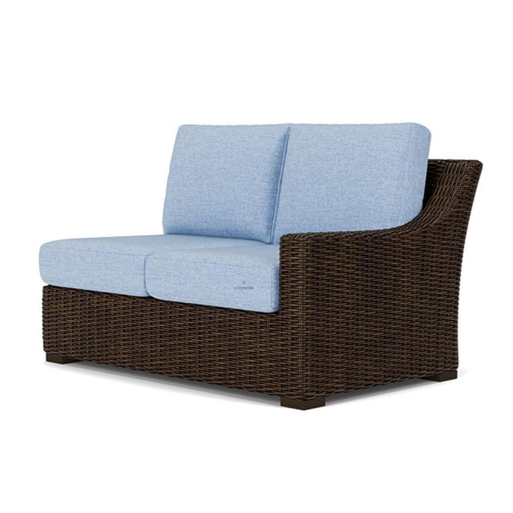 Mesa Right Arm Loveseat Premium Wicker Furniture Outdoor Modulars LOOMLAN By Lloyd Flanders