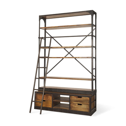 Brodie Four Shelves Wood Shelving Unit