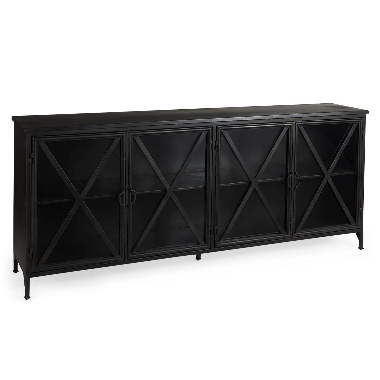 Poppy Glass Door Black Sideboard