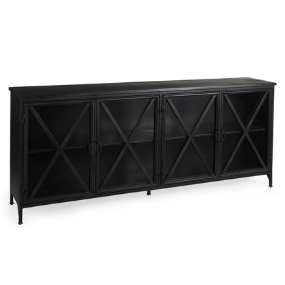 Poppy Glass Door Black Sideboard