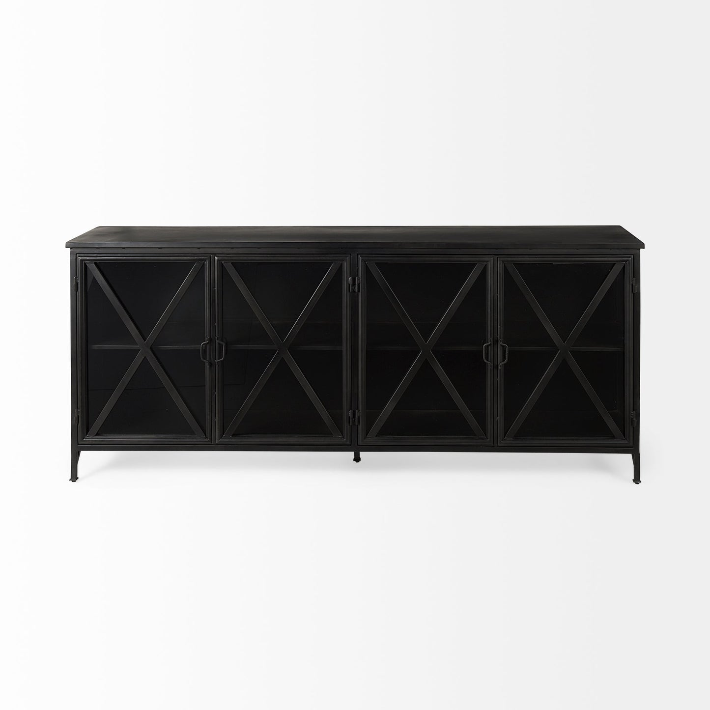 Poppy Glass Door Black Sideboard