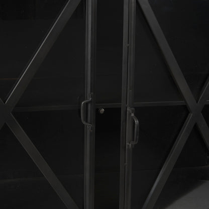 Poppy Glass Door Black Sideboard