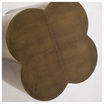 Mercana Quatrefoil Cladding Brass Accent Table