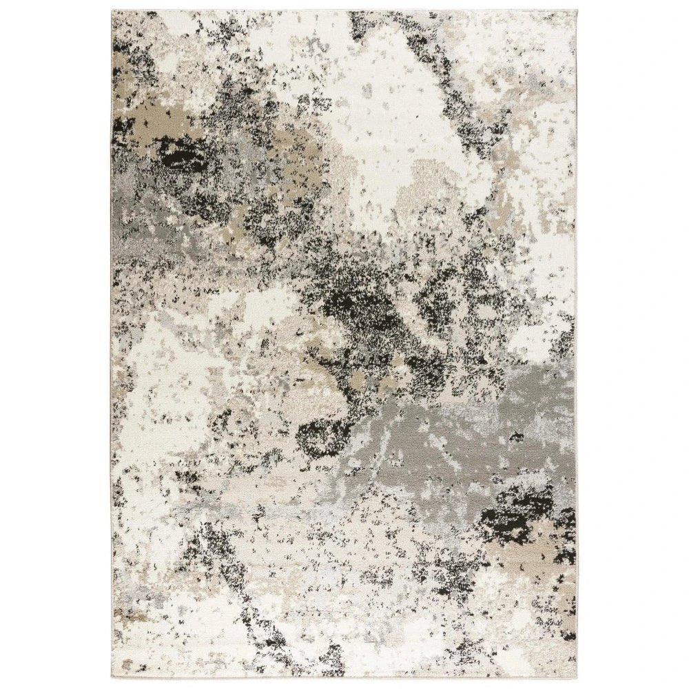 Conk Abstract Beige Kitchen Hallway Runner Rug