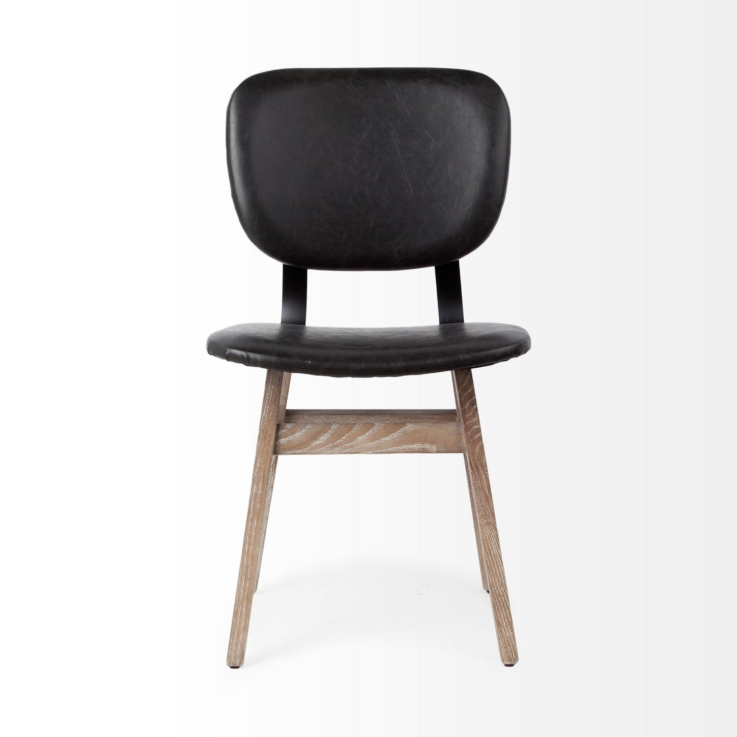 Mercana Haden Black Faux Leather Dining Chair (Set of 2)