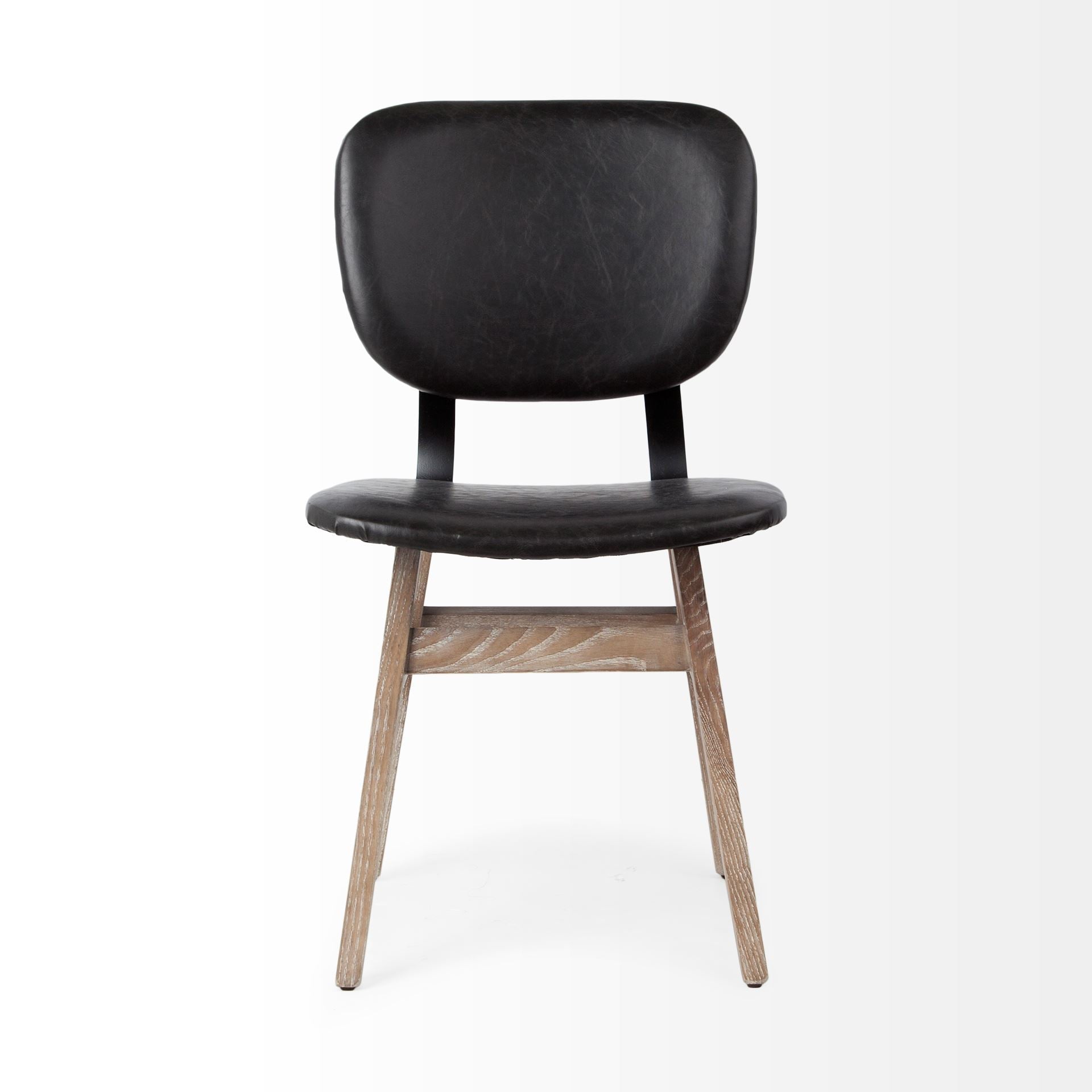 Mercana Haden Black Faux Leather Dining Chair (Set of 2)