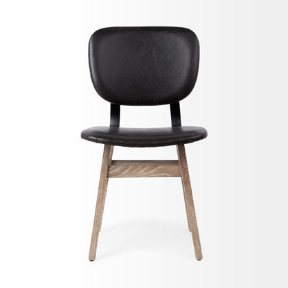 Mercana Haden Black Faux Leather Dining Chair (Set of 2)