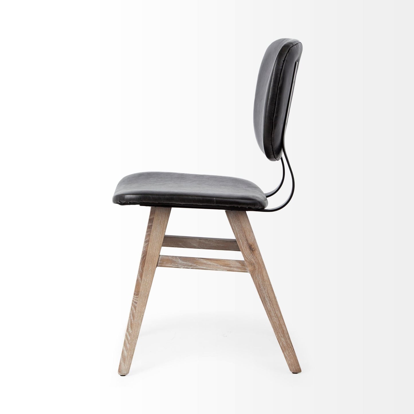 Mercana Haden Black Faux Leather Dining Chair (Set of 2)