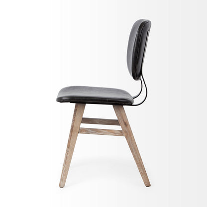 Mercana Haden Black Faux Leather Dining Chair (Set of 2)
