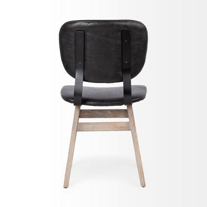 Mercana Haden Black Faux Leather Dining Chair (Set of 2)