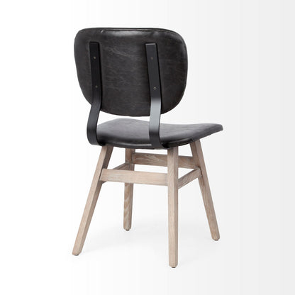 Mercana Haden Black Faux Leather Dining Chair (Set of 2)