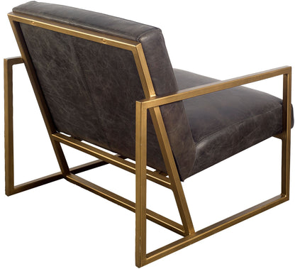 Armelle Black Leather Accent Chair