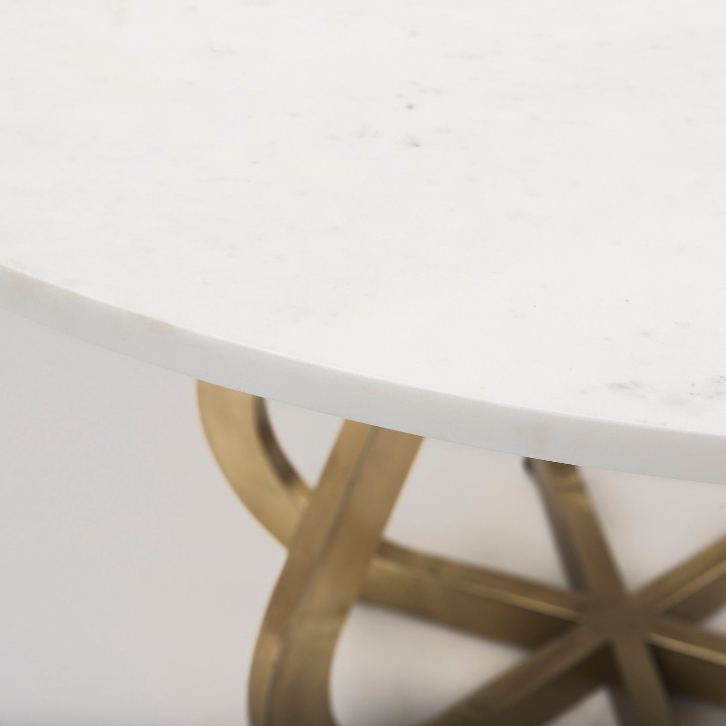 Mercana Laurent White Marble Top Dining Table