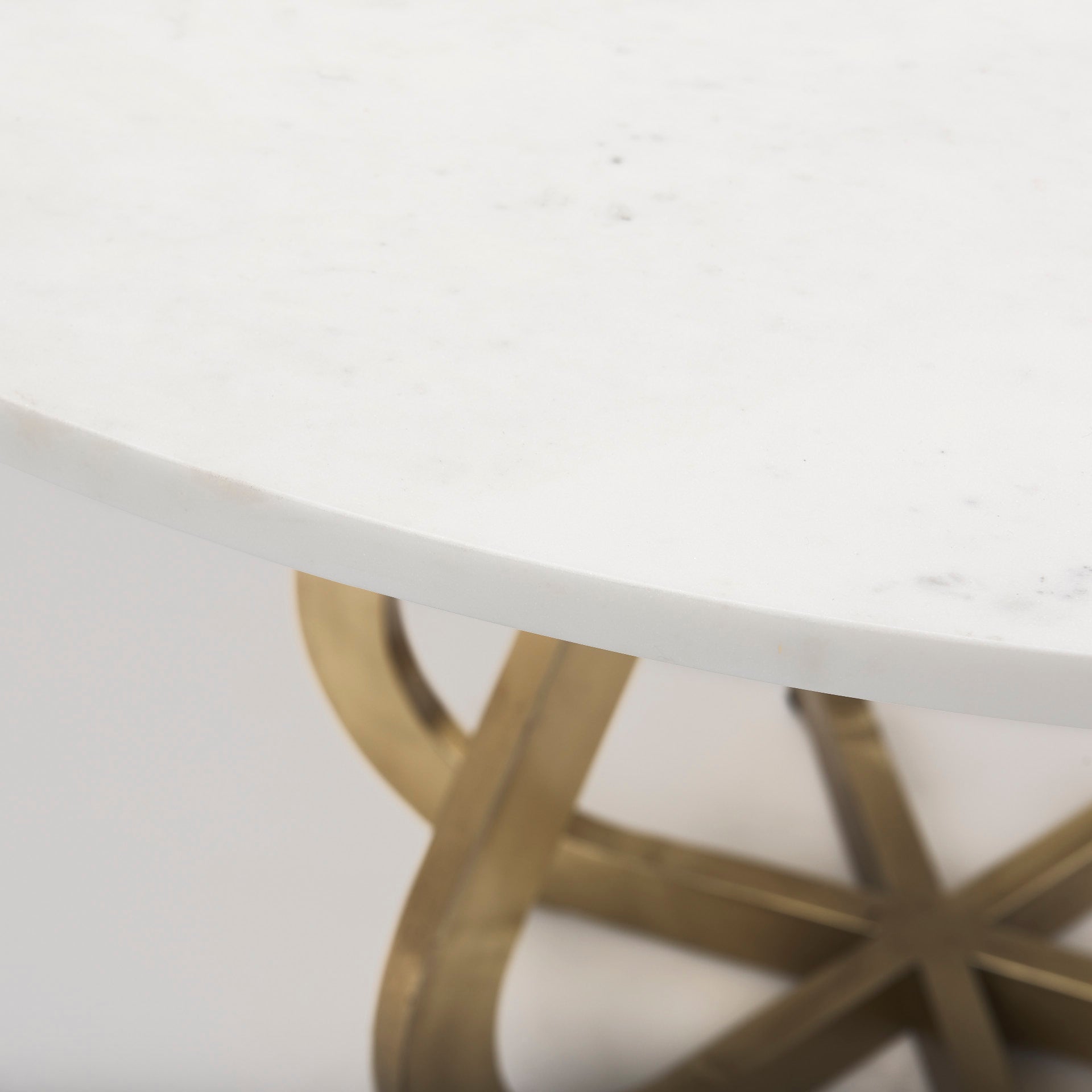 Mercana Laurent White Marble Top Dining Table