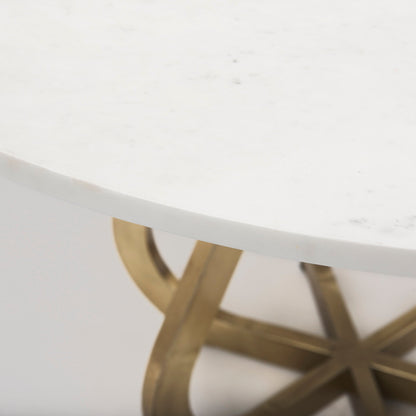 Mercana Laurent White Marble Top Dining Table