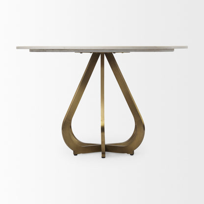 Mercana Laurent White Marble Top Dining Table
