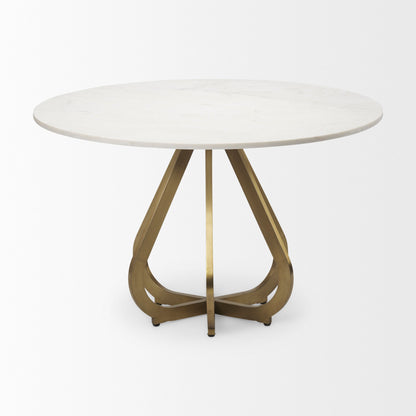 Mercana Laurent White Marble Top Dining Table