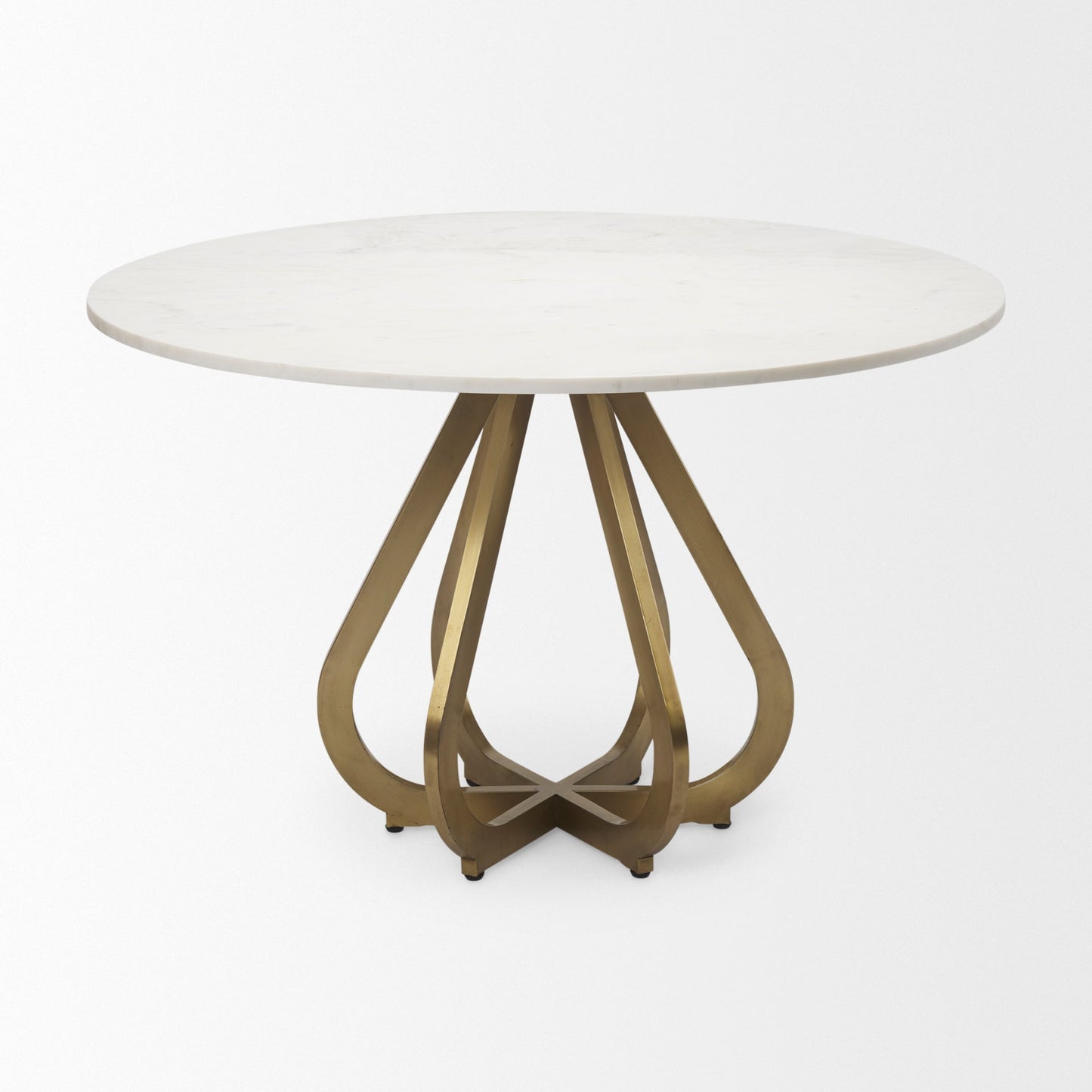 Mercana Laurent White Marble Top Dining Table