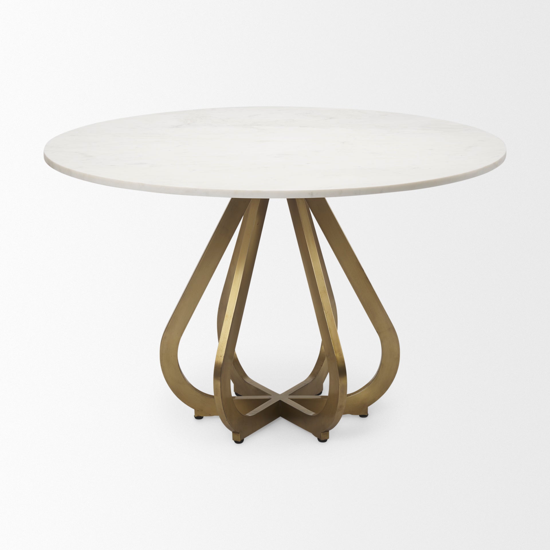 Mercana Laurent White Marble Top Dining Table