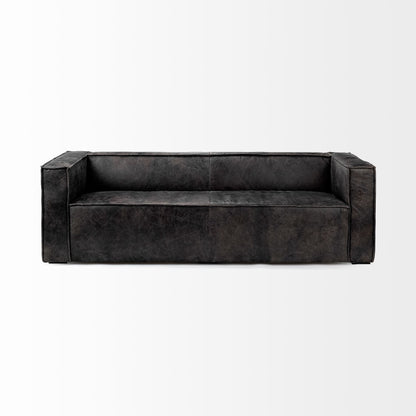 Stinson Black Leather Three Seater Sofa
