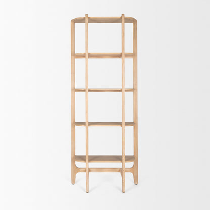 Taylin Light Brown Solid Wood Etagere
