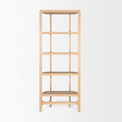 Taylin Light Brown Solid Wood Etagere