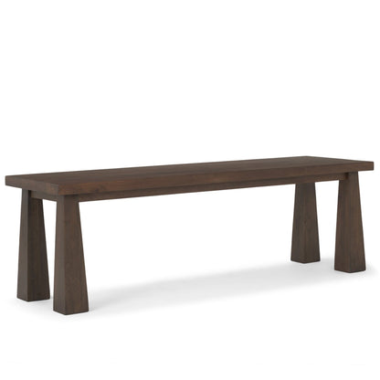 Mercana Wolcott Dark Brown Wooden Dining Bench
