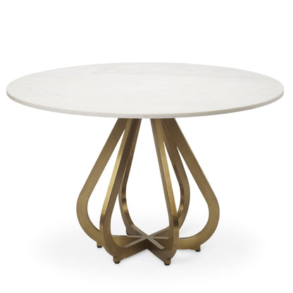 Mercana Laurent White Marble Top Dining Table