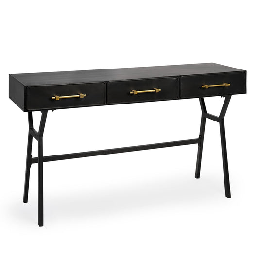 Mercana Vince Three Drawers Metal Office Desk