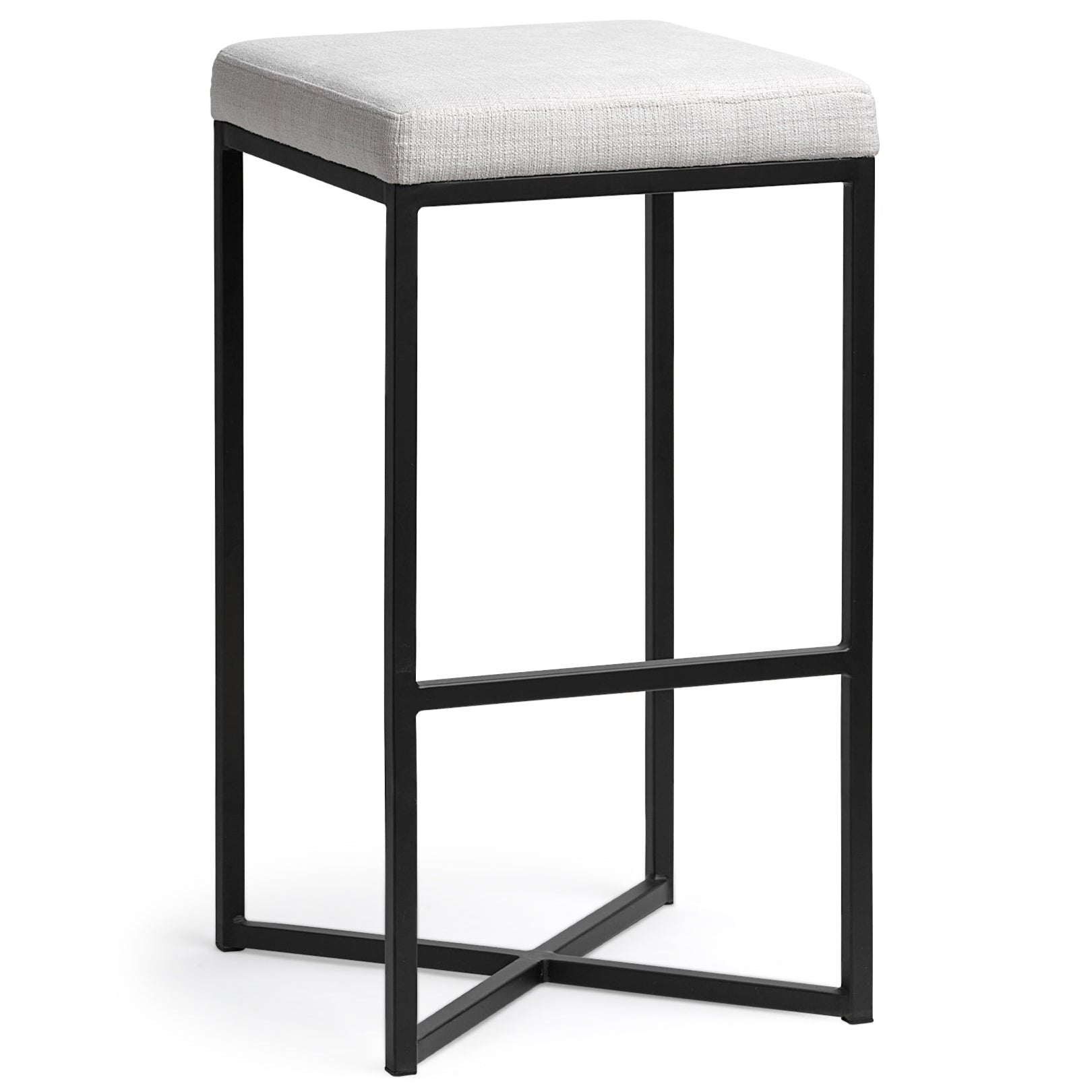 Mercana Frodo White Fabric Bar Stool