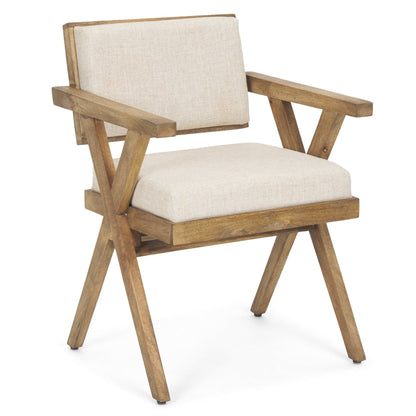 Mercana Topanga Cream Fabric Dining Chair (Set of 2)