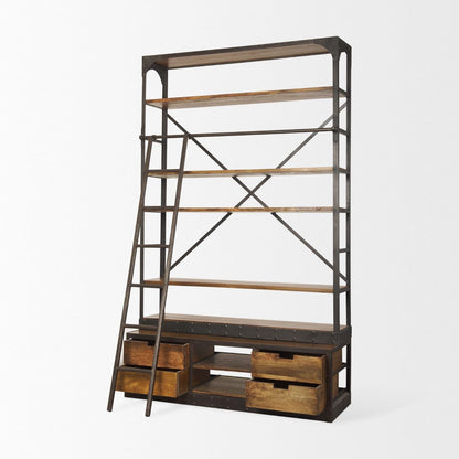 Brodie Four Shelves Wood Shelving Unit