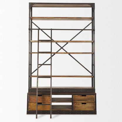 Brodie Four Shelves Wood Shelving Unit