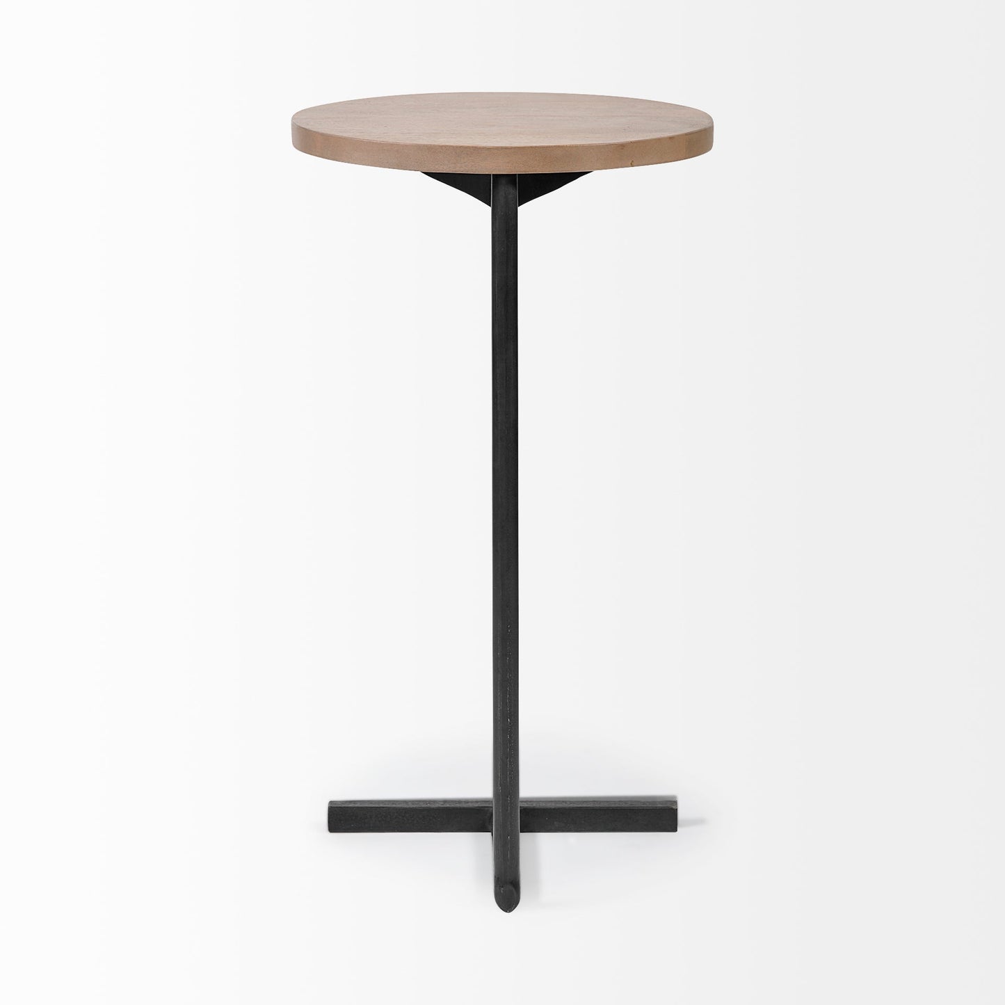 Mercana Ballatine Wood Top Round Accent Table