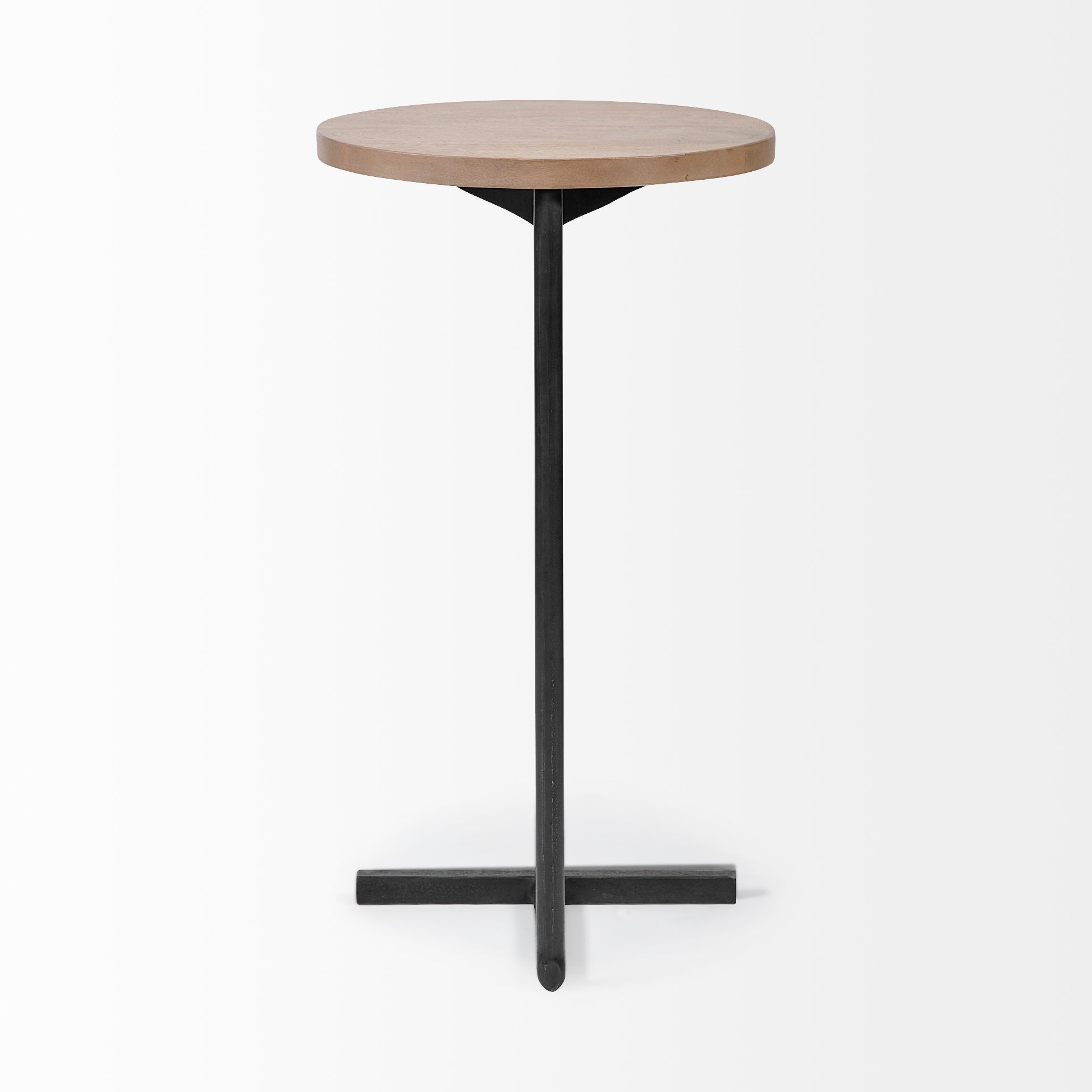 Mercana Ballatine Wood Top Round Accent Table